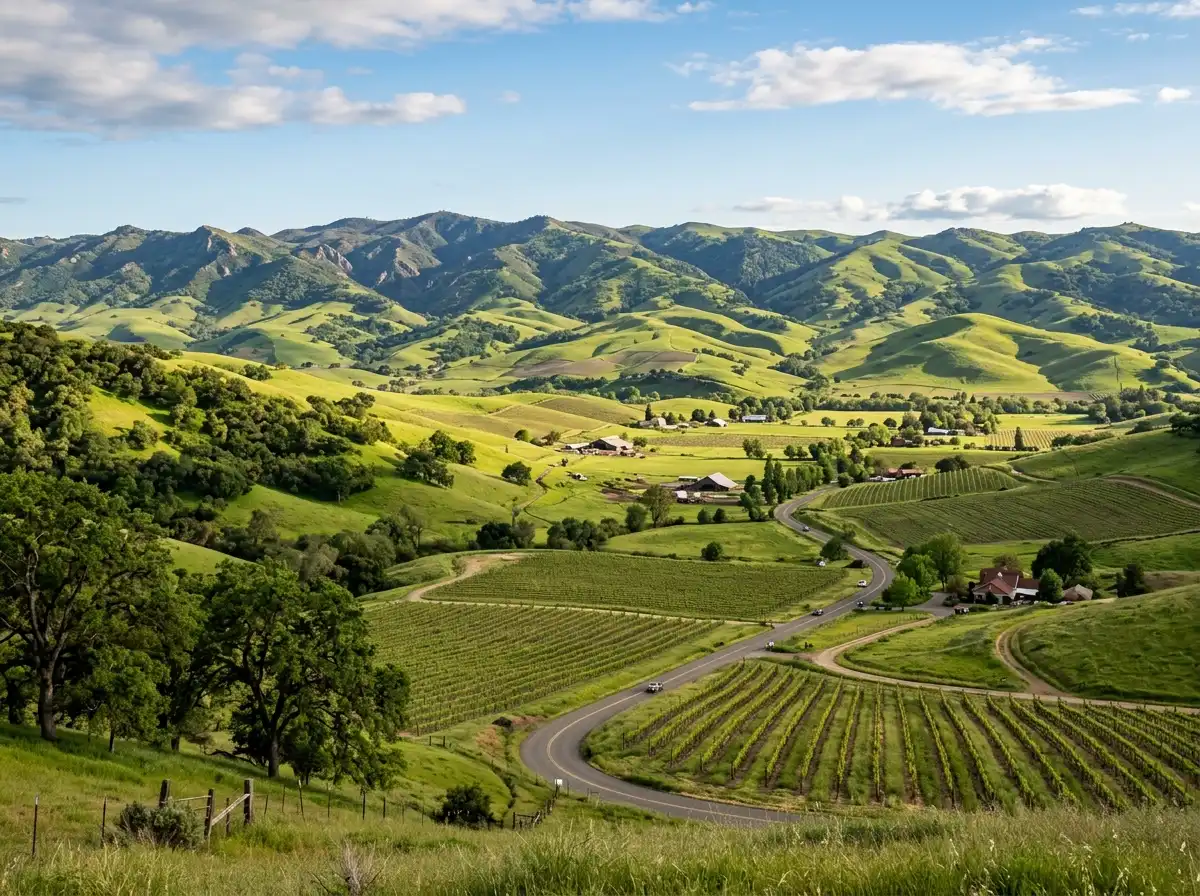 Rolling green hills Suisun Valley